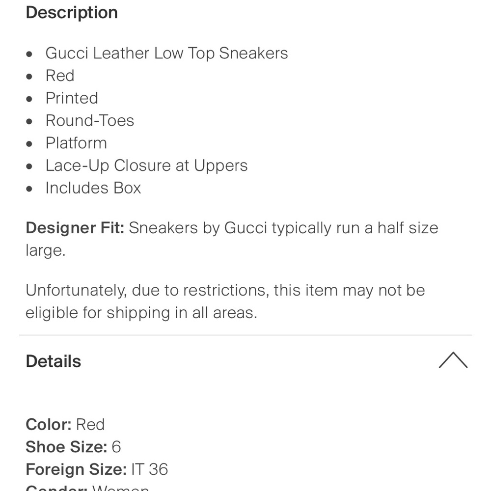 Authentic Gucci Limited Edition
Women’s Size 6 sneakers - Picture 3 of 3